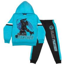 Marvel Avengers und Spider-Man Jungen 2-teiliges Fleece-Set, Hoodie und Hose (Schwarz Panther, 5/6)