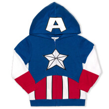 Marvel Avengers Captain America und Spider-Man Jungen Kapuzenpullover für Kleinkinder und Kinder Blau