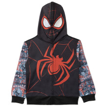 Marvel Spider-Man Miles Morales Jungen Fleece Zip-Up Cosplay Hoodie Schwarz/Rot 6