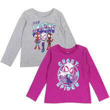 Marvel Spidey en zijn Geweldige Vrienden Ghost-Spider Miles Morales Meisjes 2-pack T-shirts Grijs/Paarse 4