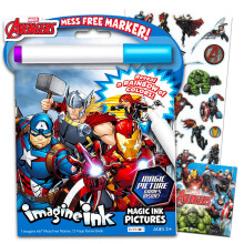 Marvel Avengers Imagine Ink Malbuch mit Marker und Stickern (Sauberes Malbuch für Kinder)