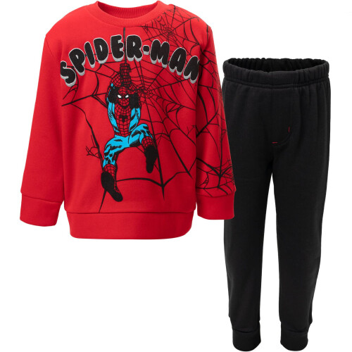 Marvel Marvel Avengers Spider-Man Jungen Fleece Pullover und Hose Set Schwarz/Rot 4T