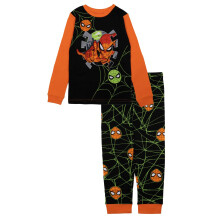 Conjunto de pijama ajustado de 2 piezas de Spider-Man para niños, 10