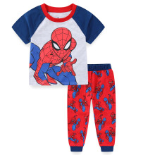Marvel Spider-Man Jungen Kurzarm T-Shirt und Jogginghose Set für Kleinkinder und Kinder - Blau/Rot/Grau