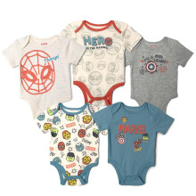 Marvel Avengers 5-Pack Baby Bodysuits Crème/Blauw Grijs 6-9 Maanden