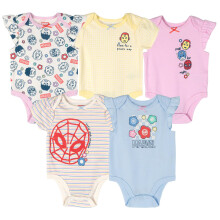 Marvel Avengers 5 Bodysuits per Neonate Ragazze Rosa/Blu Giallo 24 Mesi
