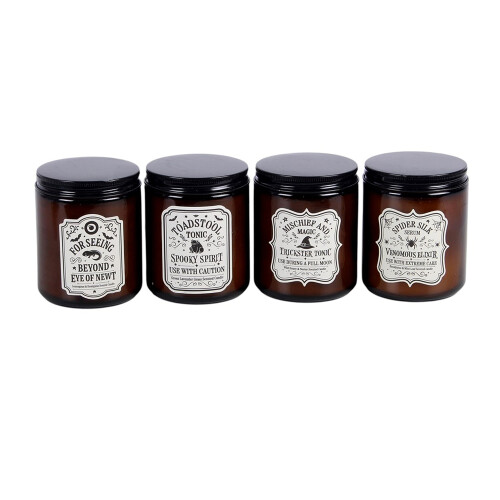 Something Different Apothecary Witch Halloween Candle Jar (Pack of 4)