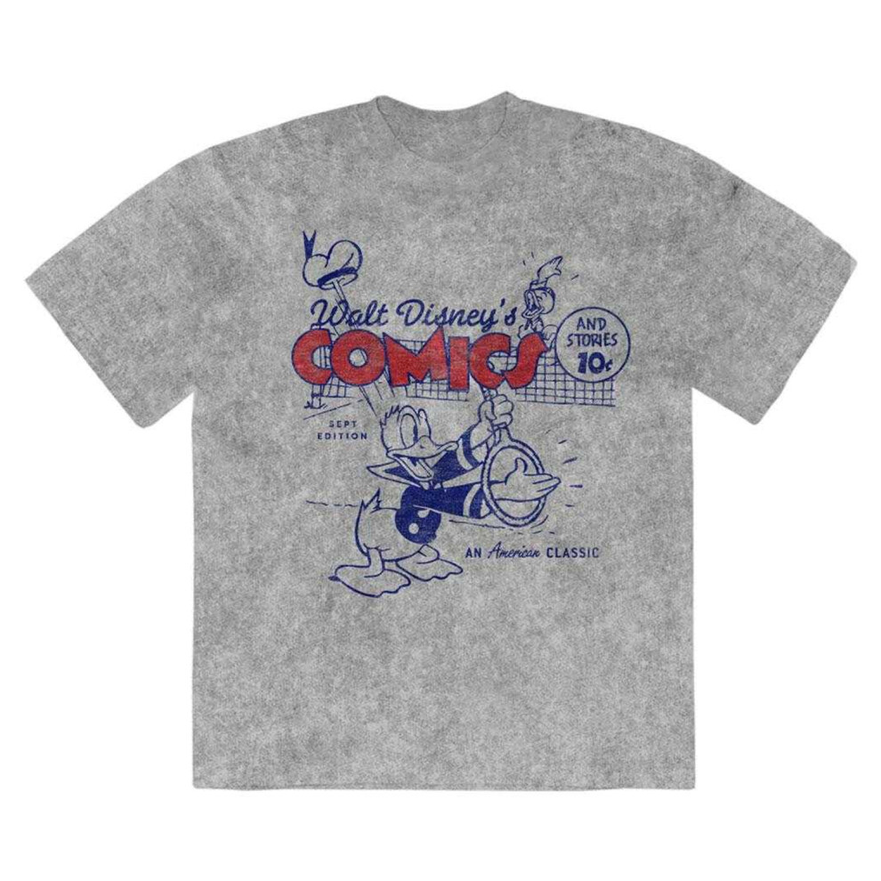 Disney (Xl, Grey) Unisex Adult An American Classic Donald Duck Stone Wash T-Shirt