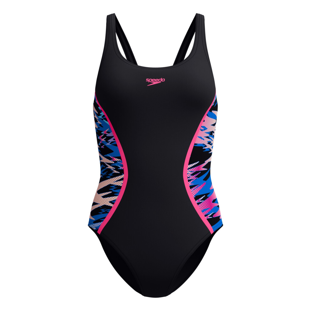 Speedo (6 Uk, Black) Womens/Ladies Hyperboom Splice Muscleback One Piece Swimsuit