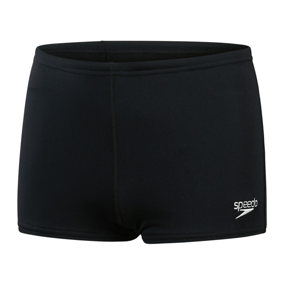 Speedo (7-8 Years, Black) Boys Plain Endurance+ Swim Shorts