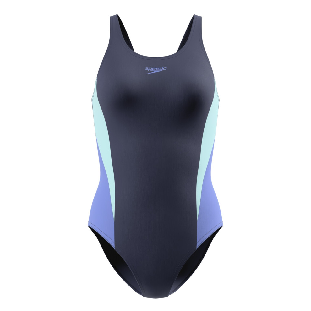 Speedo (10 Uk, Navy) Womens/Ladies Splice 2.0 Colour Block One Piece Swimsuit