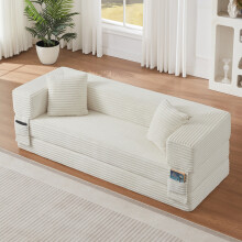 Schlafsofa, faltbar und multifunktional, weiß