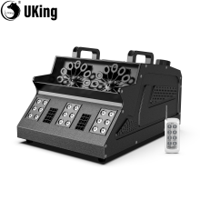 U'King máquina de burbujas y humo 3 en 1, 1500W, 18 LED RGB, control DMX y remoto para fiestas