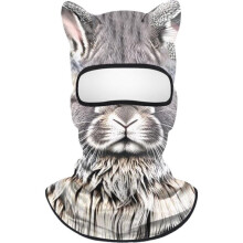 (B) 3D Cat Animal Balaclava, Polar Fleece Full Face Hood Mask, Ski Snowboard Motorcycle Motocross Hat