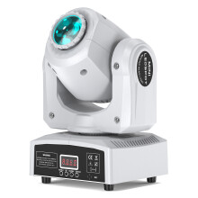 Yiflamefly Moving Head Scheinwerfer, 80W, RGBW LED, 8 Gobos, Weiß, für DJ und Disco
