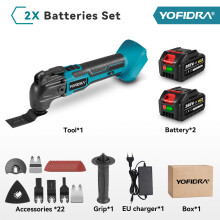 YOFIDRA Oszillierendes Multifunktionswerkzeug, Elektrische Säge, 6 Stufen, mit 2x388VF-Akku