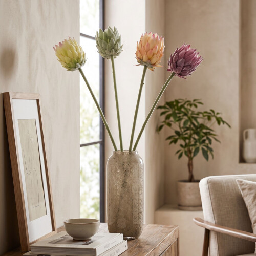 Homescapes Artificial Protea Stems, Set of 4, Multi-Colour (64cm) 1