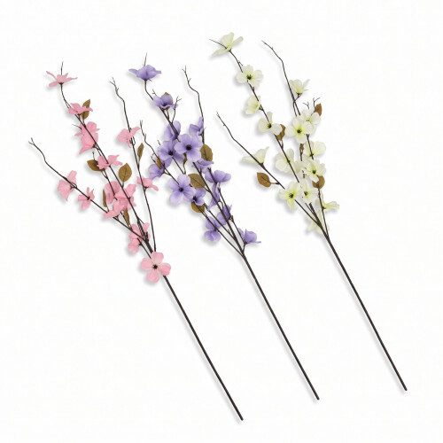 Homescapes Artificial Cosmos Stems, Set of 3, Multi-Colour (107cm)