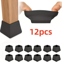 (12pcs) Verdickte Stuhl- und Tischfußpolster aus Silikon, rutschfeste Möbelbodenschoner für alle Arten von Böden, verhindern