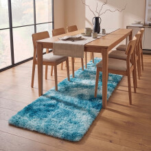 (80 CM x 300 CM- Large Hallway Runner Rug, Tie Dye Teal) Shaggy Large Rugs Non Slip Bedroom Living Room Carpet Hallway Runner Rug