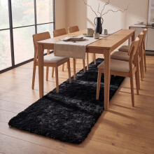 (80x300 cm (2ft 6in x 10ft)- Extra Large Runner Rug/ Carpet, Black Rugs) Extra Large Shaggy Rugs Living Room Rug Carpet Mat