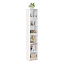 WOLTU Bookcase, White Book Shelf 6 Storage Cubes Unit, Tall Freestanding Bookcases for Living Room,Bedroom