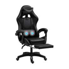 Sulwena Ergonomic Gaming Chair with Footrest, Massage Computer Chairs 360 Swivel Office Desk Chair with Lumbar Cushion + Headrest, Height-Adjustable