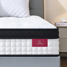 Doublelife Double Mattress 4FT6, 10.6 Inch Extra Thick Gel Memory Foam 9 Zone Mattress, Breathable Foam with Individually Pocket Spring, Motion