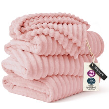 Bedsure Soft Large Fleece Blanket for Bed Coral Pink 120"x120"