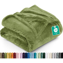 Utopia Bedding Ultra Soft Fleece Bed Blanket Twin Size Olive (60x80 Inches)