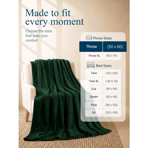 Utopia Bedding Soft Fleece Bed Blanket Throw Size Forest Green (50x60 Inch) 2