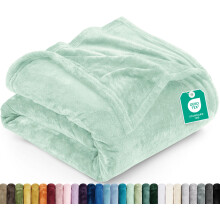 Utopia Bedding Soft Fleece Bed Blanket Queen Size Mint Green (90x90 Inch)