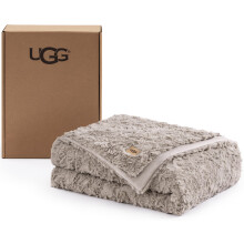 UGG Adalee Twin Blanket, Faux Fur Blanket for Bed, 66" x 90", Brown Oyster