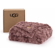 UGG Adalee Throw Blanket, Faux Fur Blanket, 50" x 70", Red Gooseberry
