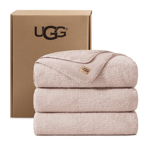 UGG UGG Whitecap King Blanket, Plush Fleece, 110" x 90", Pink
