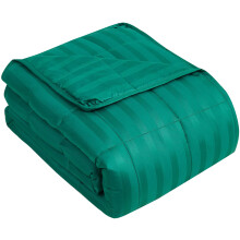 Weighted Blanket for Adults (20 lbs, 48" x 72", Glossy green Stripes) Heavy Blanket for Sleeping Perfect for 190-210 lbs, Twin Size Breathable Blanket