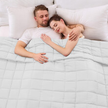 yescool King Size Weighted Blanket for Adults 20lbs, 80” x 87”, White