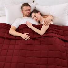 yescool King Size Weighted Blanket for Adults 30lbs, 88” x 104”, Red