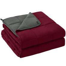 yescool Weighted Blanket for Adults 15lbsQueen Size, 60" x 80", Red Grey