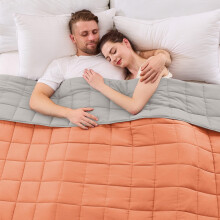 yescool King Size Weighted Blanket for Adults 25lbs, 80” x 87”, Orange