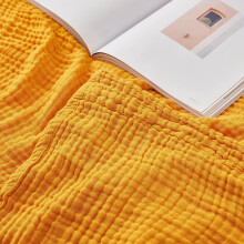 EMME Muslin Blankets Adults Large Throw Blanket Mustard Yellow 50" x 71"