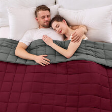 yescool King Size Weighted Blanket for Adults 20lbs, 88” x 104”, Red Grey