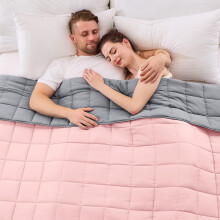 yescool King Size Weighted Blanket for Adults 20lbs, 80” x 87”, Pink Grey