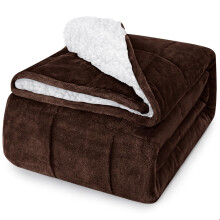yescool Weighted Blanket for Adults (15 lbs, 48" x 72", Brown) Heavy Blanket for Sleeping Perfect for 140-160 lbs, Twin Size Breathable Blanket with P