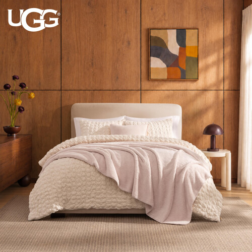 UGG UGG Whitecap King Blanket, Plush Fleece, 110" x 90", Pink 1