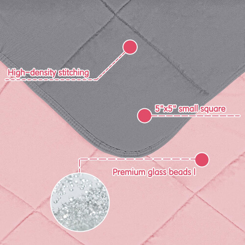 yescool Weighted Throw Blanket 7lbs, 41" x 60", Pink Grey 2