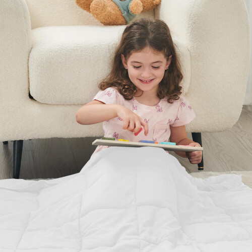 yescool Weighted Throw Blanket 7lbs, 41" x 60", White 1