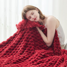 NEWCOSPLAY Fleece Clouds Cozy Throw Blanket for Couch, Red, 50"x60"