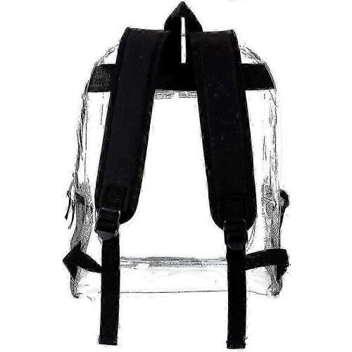 Heavy Duty Transparent Backpack, Plastic, compatible with School & Work, Black 2