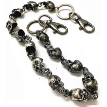 Cadena estilo punk con calavera para cartera y llaves de hombre - Talla única